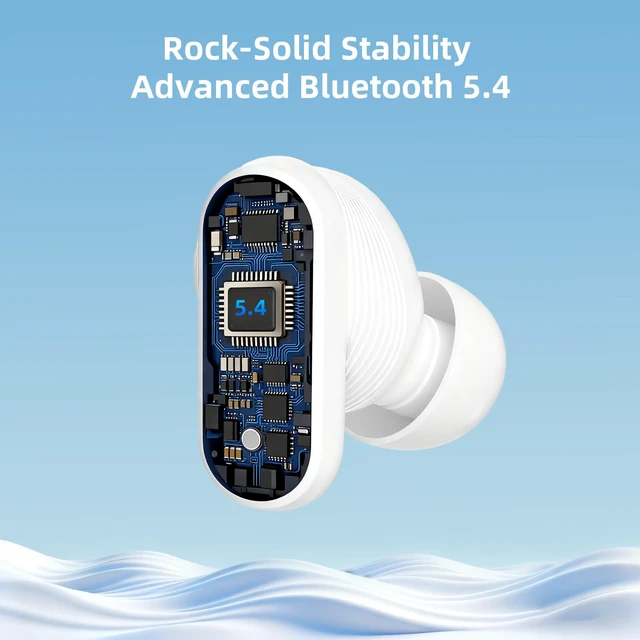 Alt view image 4 of 6 - 5.4 Wireless Earbuds Bluetooth Small Headphones for iPhone/Android | Noise Cancelling Earphones Bass Stereo Music,Mini Ear Buds with Microphone for Apple iPhone 17 Air 16 for Samsung Galaxy S26