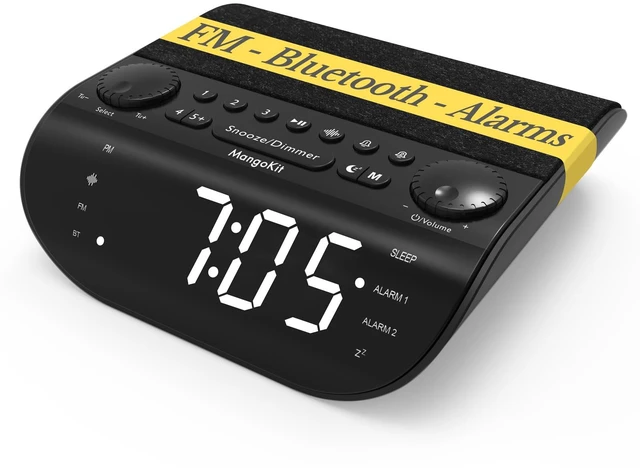 Main image of FM Bedside Radio with Bluetooth 5.3, Dual Alarm Clock for Bedrooms | 90dB Loud Alarm for Heavy Sleepers, Snooze, 9 Natural Sounds, Stereo Speakers, Large Clear Dimmable Display |20 FM Presets
