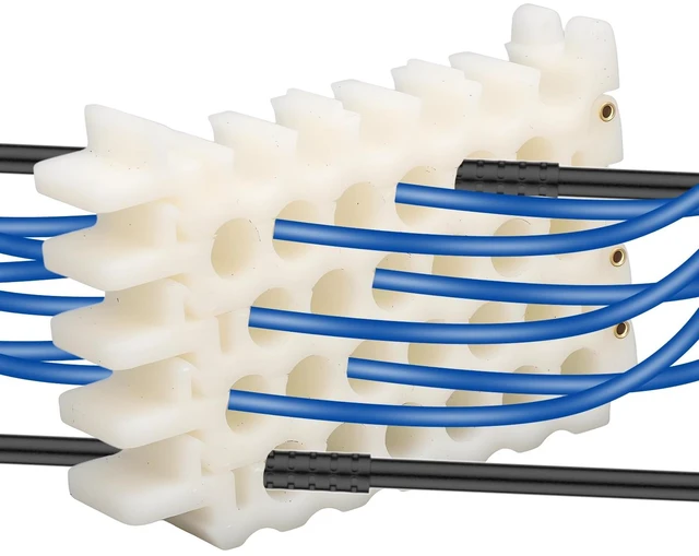 Main image of 6x4 Hole Network Cable Comb Organizer Panel | For CAT5/6/7/8 Cables | 9mm/0.35in Slot Width | Server Rack Wire Management | Neatly Dress & Bundle Cords(6x4 Holes)