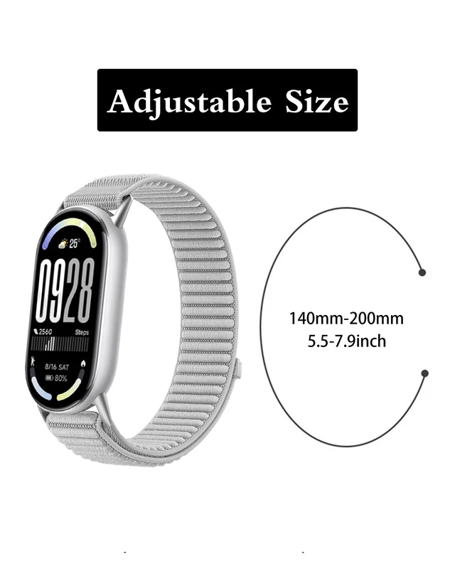 Alt view image 5 of 6 - Nylon Bands Compatible with Xiaomi Smart Band 10/9/8,Lightweight Sport Replacement for Mi Band 10/9/8 for Women Men