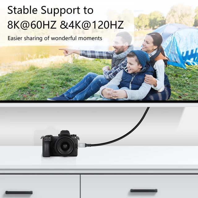 Alt view image 4 of 6 - 90 Degree Right Angle UHD 8K HDTV Male to Micro HDTV Male 18Gbps 2.1 Extended Cable Supports 8k@60Hz, 1080p, ARC, 3D, for DVR, HDTV, (Right Angle, 0.5m)