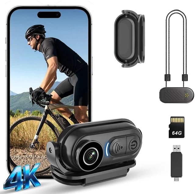 Main image of 4K Mini Body Camera - Thumb Sports Action Cam 64GB with Audio, Wearable Hands-Free Chest Pov Recording, Helmet Mount & Magnetic Personal Clip On Camcorders - For Cap Shirt Outoor Cycling Skiing