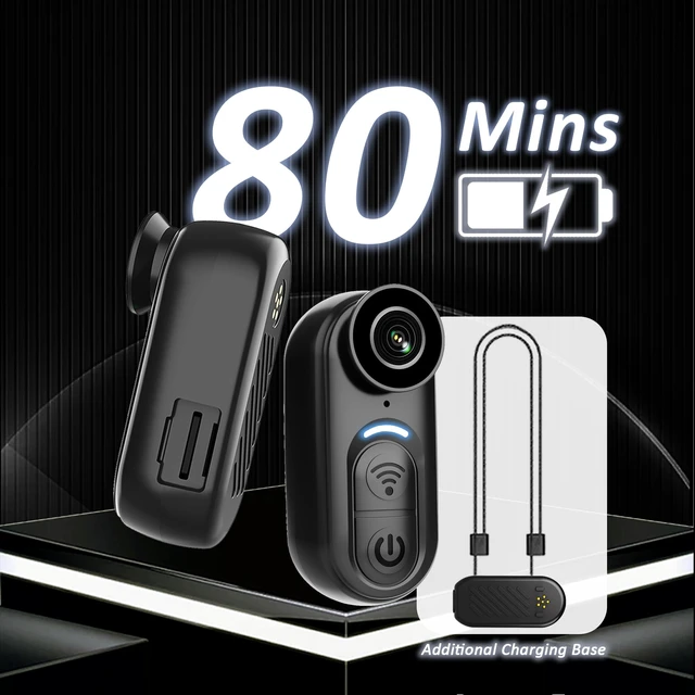 Alt view image 3 of 6 - 4K Mini Body Camera - Thumb Sports Action Cam 64GB with Audio, Wearable Hands-Free Chest Pov Recording, Helmet Mount & Magnetic Personal Clip On Camcorders - For Cap Shirt Outoor Cycling Skiing