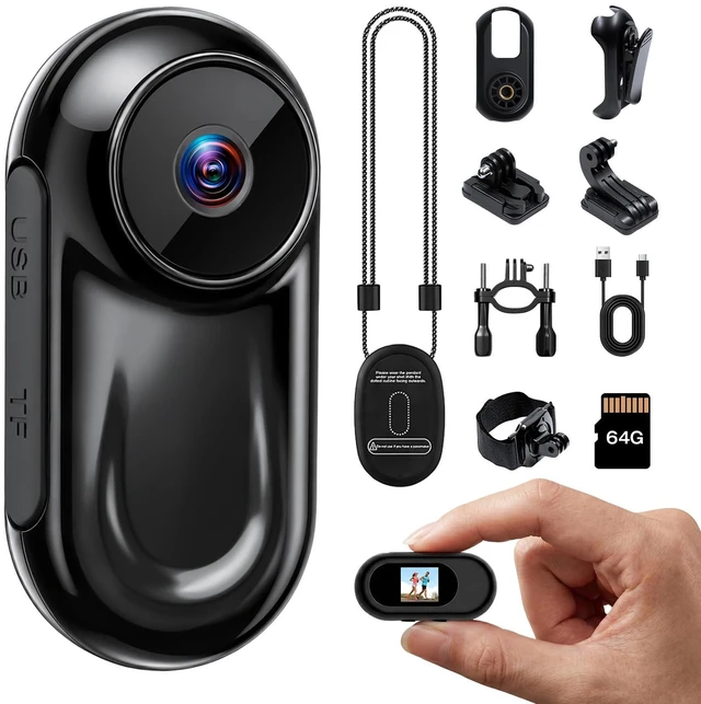 Main image of Mini Body Camera 1080P 64G, Small Action Camera, Magnetic Wearable cam for Hands-Free Recording, Thumb Camera, Helmet Mount, Pocket Cam for Vlogging(No Wi-Fi & APP)