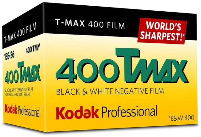 Alt view image 2 of 3 - Kodak Professional T-Max 400 Black and White Negative Film (35mm Roll Film, 36 Exposures) - World's Sharpest Film 2-Pack with Microfiber Cleaning Cloth