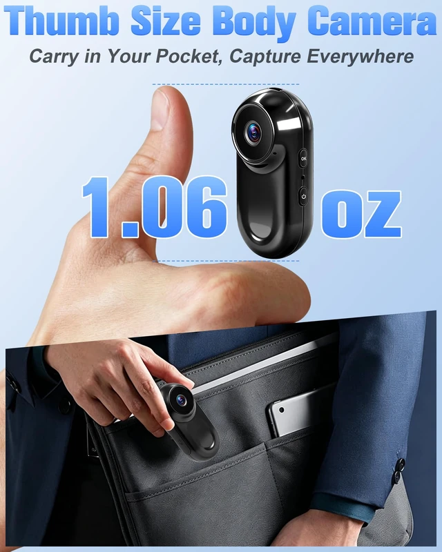 Alt view image 6 of 6 - Mini Body Camera 1080P 64G, Small Action Camera, Magnetic Wearable cam for Hands-Free Recording, Thumb Camera, Helmet Mount, Pocket Cam for Vlogging(No Wi-Fi & APP)