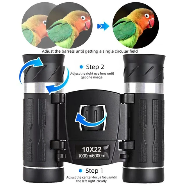 Alt view image 5 of 7 - Binoculars for Adults Kids with Phone Adapter Compact 10x22 Lightweight Mini Pocket Binoculars for Bird Watching Hunting, Concerts Opera Theater Travel Outdoor Adventures Whale Watching