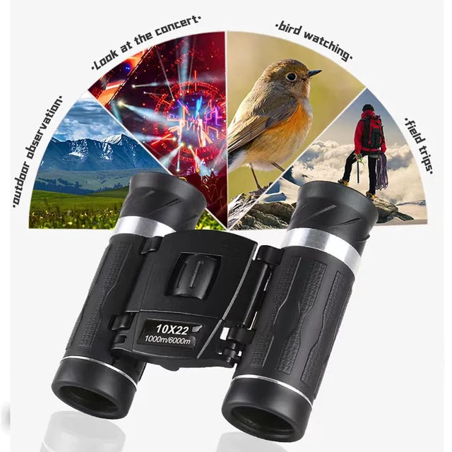 Alt view image 2 of 7 - Binoculars for Adults Kids with Phone Adapter Compact 10x22 Lightweight Mini Pocket Binoculars for Bird Watching Hunting, Concerts Opera Theater Travel Outdoor Adventures Whale Watching