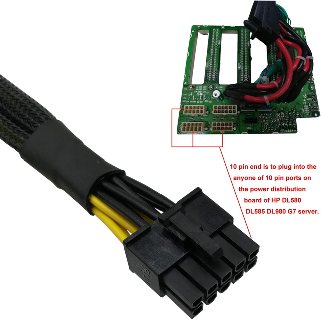 Alt view image 2 of 6 - GPU Power Cable for HP DL580 DL585 DL980 G7 Server, 10 Pin to Dual PCI-E 8 Pin(6+2) Power Adapter Splitter 25-in(63.5cm)