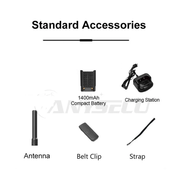 Alt view image 7 of 7 - Quansheng UV-K1(8) Mini Walkie Talkie for Adults 5W Type-C Charger 1400mAh AM/FM Multi-Band Transceiver Handheld Two Way Radios