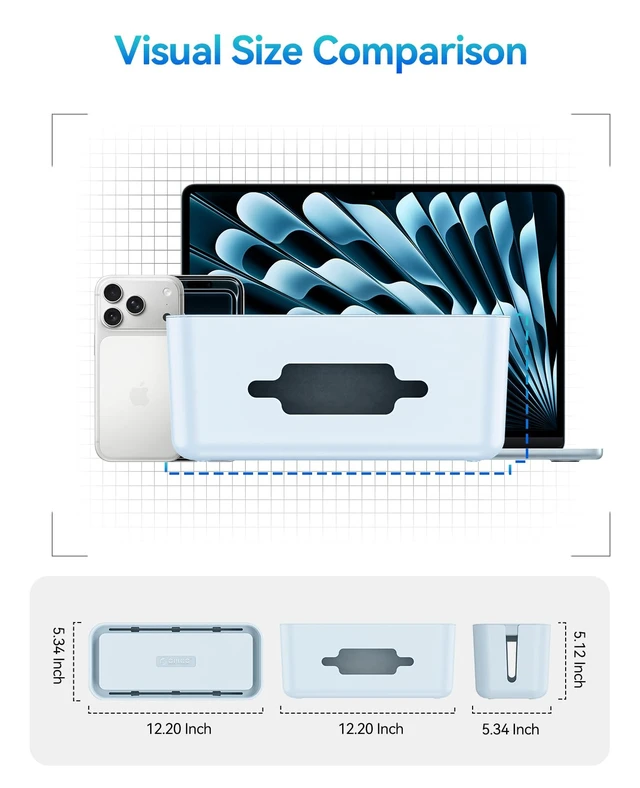 Alt view image 6 of 7 - Cable Management Box, Cord Hider Box to Conceal Power Strips on Desk or Floor, Keeping Cords Tidy and Protected from Damage, Stylish Cable Organizers for Home, Office, School - PB01