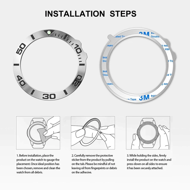 Alt view image 3 of 3 - Stainless Steel Bezel Ring Compatiable with Fenix 5X Plus Bezel Ring Adhesive Cover Anti Scratch & Collision Protector for Watch Accessory (Silver-Not Fit Fenix 5 / 5X)