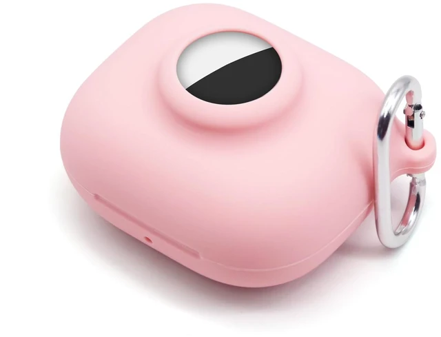 Main image of Compatible for Beats Powerbeats Pro 2 Air Tag Case,2 in 1 Silicone Protective Skin Sleeve with Airtag Holder,Find Your Headphone Cover with Carabiner,Pink
