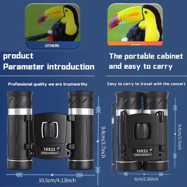 Alt view image 4 of 7 - Binoculars for Adults Kids with Phone Adapter Compact 10x22 Lightweight Mini Pocket Binoculars for Bird Watching Hunting, Concerts Opera Theater Travel Outdoor Adventures Whale Watching