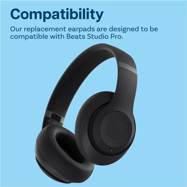 Alt view image 4 of 5 - Ear Pads Replacement for Beats Studio Pro Wireless Noise Cancelling Headphones by Memory Foam and Protein PU Ear Pad Cushions Noise Isolation Earpads Replacement Black