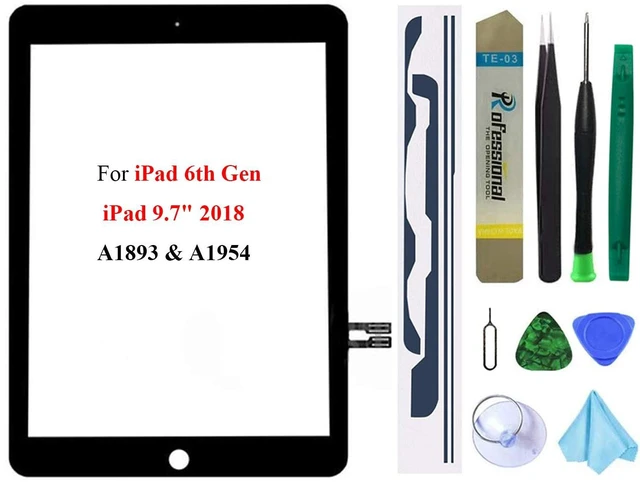 Main image of Touch Screen Replacement for iPad 6 6th Generation 2018 9.7inch,A1893 A1954 Digitizer Glass Assembly Without Home Button+Professional Tool Kit(Black)
