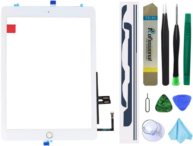 Main image of Touch Screen Replacement for iPad 6 9.7 inch 2018, Digitizer Replacement for iPad 6 th Gen A1954 A1893 with Home Button+ Pre-Installed Adhesive + Professional Tool Kit(White)
