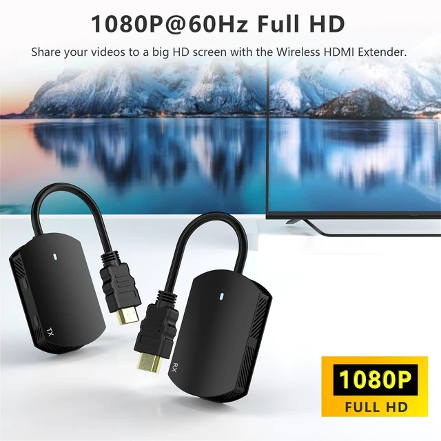 Alt view image 3 of 7 - Wireless HDMI Transmitter and Receiver, 165FT/50M HDTV Extender 4K Decode Input 1080P Output, Portable Wireless Transmitter and Receiver, HDMI Extender for PC/HDTV/Projector/TV Box