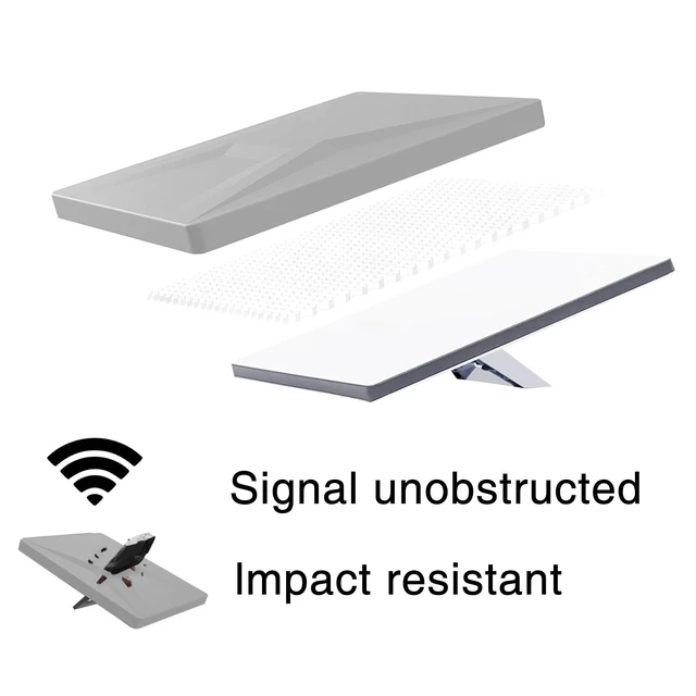 Alt view image 2 of 7 - Starlink Mini Protective Cover Case, All Purpose Silicone Protective Case for Starlink Mini Dish with 2 Sets Additional Securing Buckles for Travel and Outdoor (Grey)