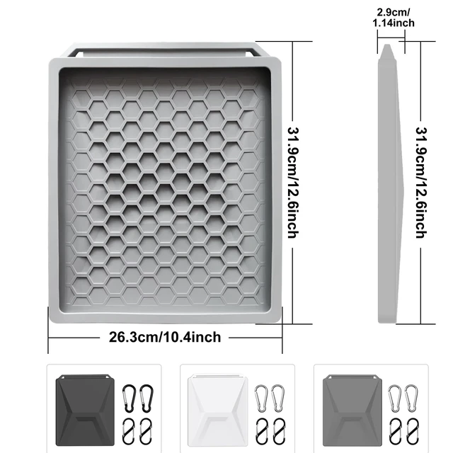 Alt view image 7 of 7 - Starlink Mini Protective Cover Case, All Purpose Silicone Protective Case for Starlink Mini Dish with 2 Sets Additional Securing Buckles for Travel and Outdoor (Grey)