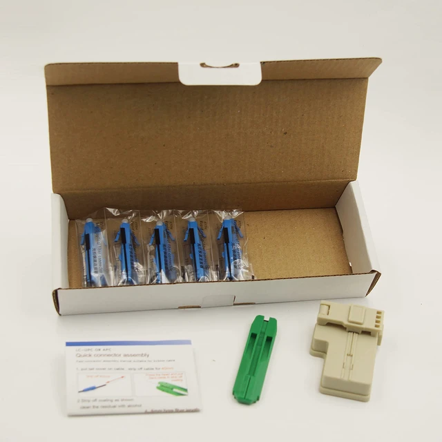 Alt view image 4 of 5 - 10pcs LC UPC Fiber Optic Quick Connector wiht Matched Tools Single Mode Mechanical Fast Connectors Adapter for FTTH CATV Network Instrument for 2x3mm Butterfly Cable