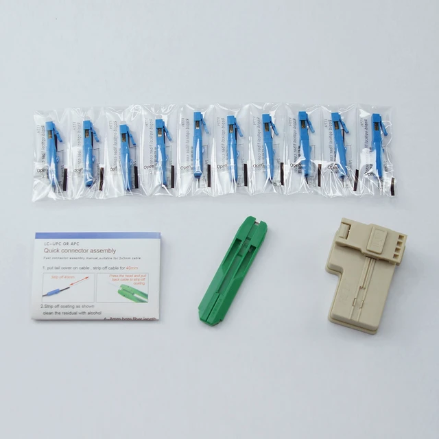 Alt view image 3 of 5 - 10pcs LC UPC Fiber Optic Quick Connector wiht Matched Tools Single Mode Mechanical Fast Connectors Adapter for FTTH CATV Network Instrument for 2x3mm Butterfly Cable
