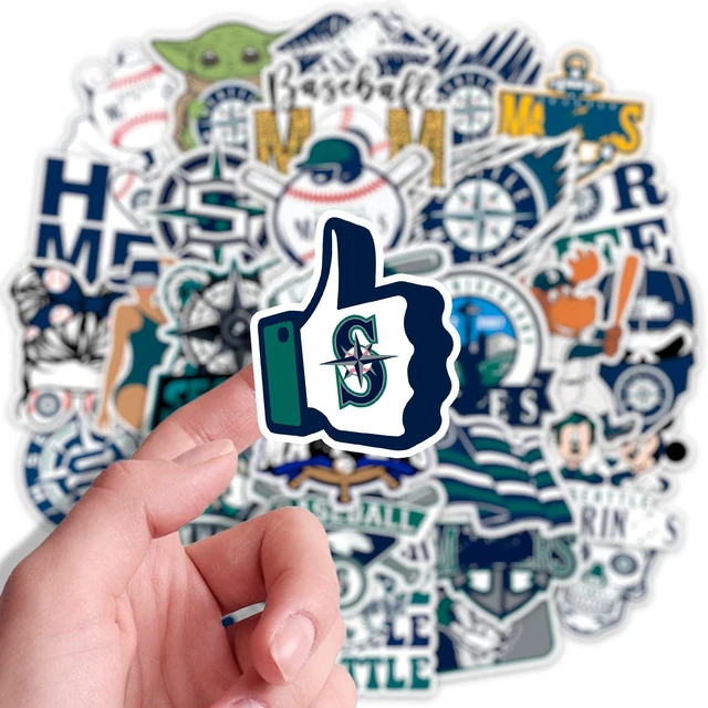 Alt view image 3 of 7 - 110pcs Seattle Baseball Stickers Pack - Waterproof Vinyl Decals for Laptop, Water Bottle, Car, Skateboard, Helmet, Scrapbook, Wall - Classic Cool Sports Stickers for Kids, Teens, Adults & Fans