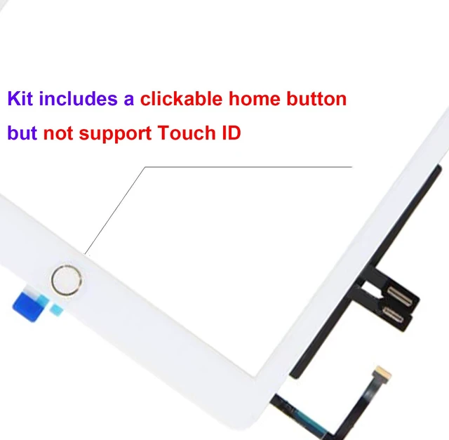 Alt view image 3 of 6 - Touch Screen Replacement for iPad 6 9.7 inch 2018, Digitizer Replacement for iPad 6 th Gen A1954 A1893 with Home Button+ Pre-Installed Adhesive + Professional Tool Kit(White)