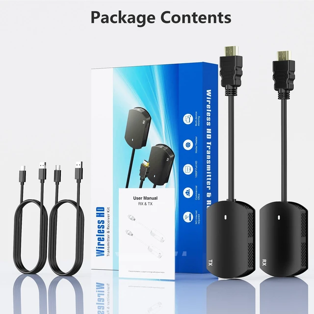 Alt view image 7 of 7 - Wireless HDMI Transmitter and Receiver, 165FT/50M HDTV Extender 4K Decode Input 1080P Output, Portable Wireless Transmitter and Receiver, HDMI Extender for PC/HDTV/Projector/TV Box