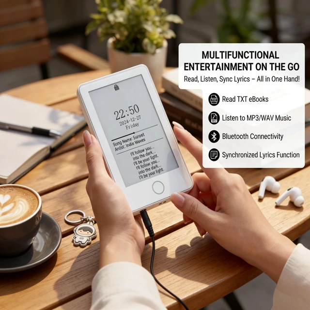 Alt view image 6 of 6 - Mini Ereader, Small Ink Ebook Reader with 2.7 Inch Touchscreen, Portable Electronic Book Reader BT MP3 Player for Book Reading, Music Playback, Long Battery Life