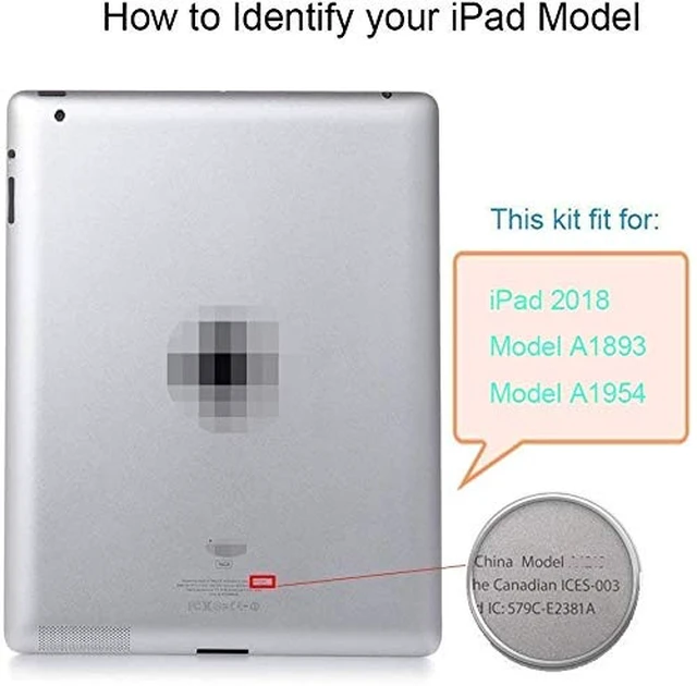 Alt view image 3 of 5 - Touch Screen Replacement for iPad 6 6th Generation 2018 9.7inch,A1893 A1954 Digitizer Glass Assembly Without Home Button+Professional Tool Kit(Black)