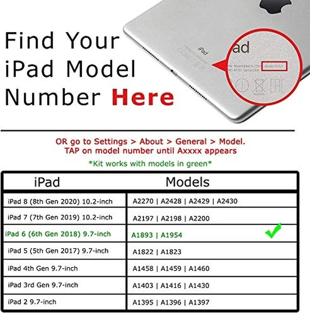 Alt view image 2 of 6 - Touch Screen Replacement for iPad 6 9.7 inch 2018, Digitizer Replacement for iPad 6 th Gen A1954 A1893 with Home Button+ Pre-Installed Adhesive + Professional Tool Kit(White)