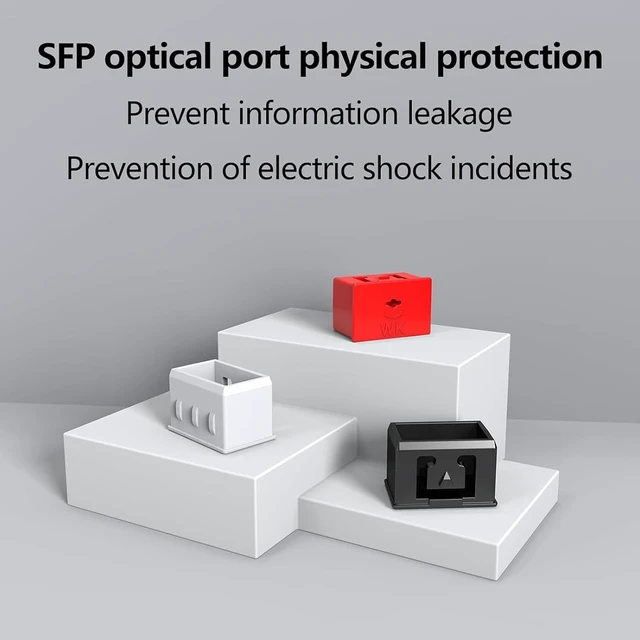Alt view image 4 of 6 - 10Pcs SFP Port Lock with 1Keys,Switch Port Lock/Fiber Port Security Plug,SFP Dust Cap to Prevent Unauthorized Access,Suitable for Data Centers, Server Room,Desktops,Laptops,etc. (Yellow)
