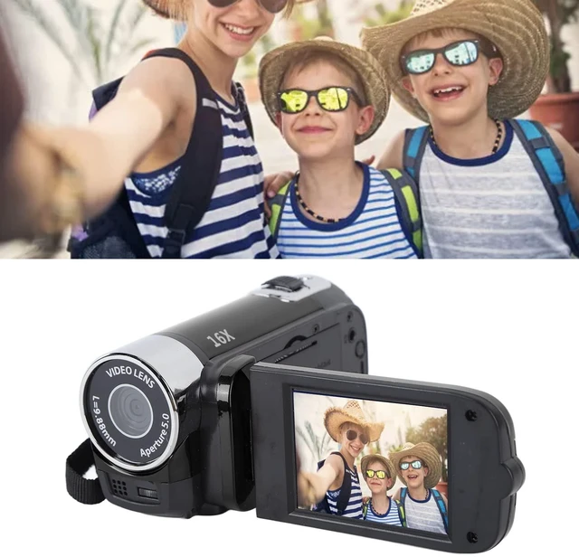 Alt view image 5 of 7 - Handheld Video Camcorder, 4K 48MP Mini DV Camcorder with 2.7 Inch TFT Rotatable Screen, 16x Digital Zoom Vlogging Camera Recorder with Fill Light, USB Cable (Black)