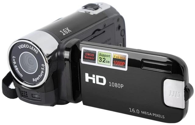 Main image of Handheld Video Camcorder, 4K 48MP Mini DV Camcorder with 2.7 Inch TFT Rotatable Screen, 16x Digital Zoom Vlogging Camera Recorder with Fill Light, USB Cable (Black)