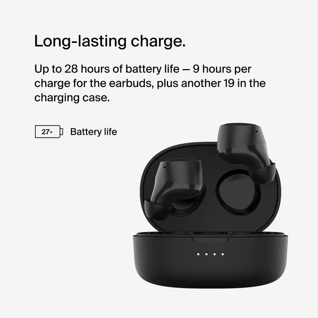 Alt view image 2 of 6 - SoundForm Bolt True Wireless Earbuds, Wireless Charging, 28H | In-ear Bluetooth earbuds, IPX4 sweat resistant, USB-C and Qi charging case, mono mode, gym, commute, travel