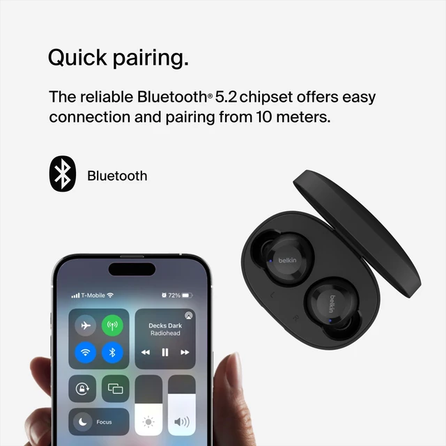 Alt view image 3 of 6 - SoundForm Bolt True Wireless Earbuds, Wireless Charging, 28H | In-ear Bluetooth earbuds, IPX4 sweat resistant, USB-C and Qi charging case, mono mode, gym, commute, travel