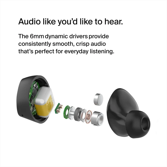 Alt view image 5 of 6 - SoundForm Bolt True Wireless Earbuds, Wireless Charging, 28H | In-ear Bluetooth earbuds, IPX4 sweat resistant, USB-C and Qi charging case, mono mode, gym, commute, travel