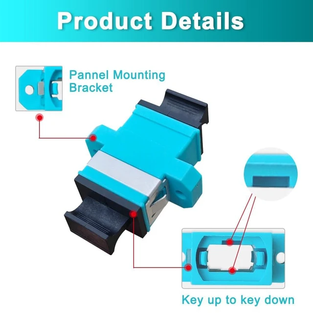 Alt view image 4 of 7 - 25Pcs MPO OM3 Fiber Optical Coupler Key Up to Key Down 8/12/24 Core Adapter