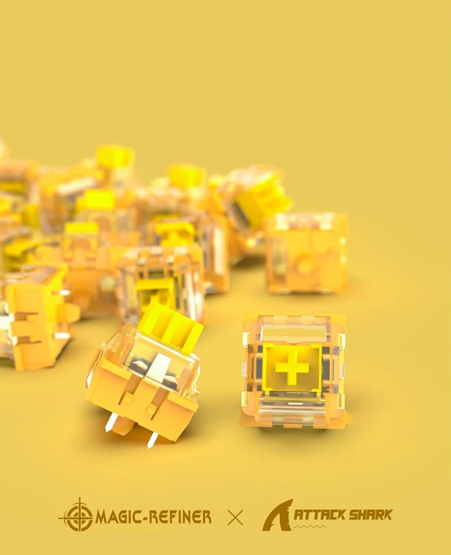 Alt view image 6 of 7 - x Banana Yellow Switches for Mechanical Keyboard DIY, 38gf Linear Keyswitch 3 Pins, Pre Lubed with POM Stem Compatible for MX Mechanical Keyboard Switches Set (100PCS,Yellow)