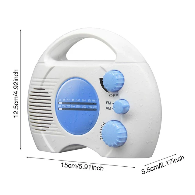 Alt view image 7 of 7 - Shower Radio, SY-910 Mini Portable AM FM Hanging Shower Radio Built in Speaker Audio, Adjustable Volume with Rotating Knob, Waterproof Battery Operated for Home,Hot Tub,Bathroom