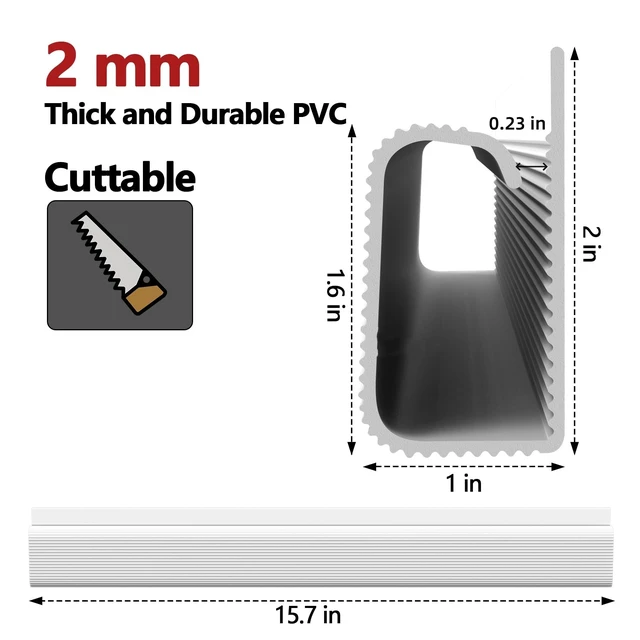 Alt view image 3 of 7 - 6PCS Under Desk Cable Management, 15.7 in Computer Cable Management, Self-Adhesive J Channel Wire Raceway, Computer Cord Hider for Home & Office, Kid & Pet Trip Prevention White