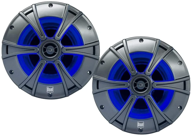 Main image of DMS8027 8" 2-Way Marine Speakers with Blue illumiNITE LED Lighting
