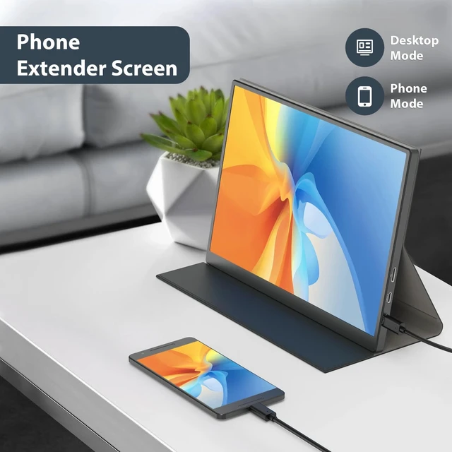 Alt view image 3 of 6 - 10.5" Portable Monitor 1920x1280 IPS Screen, 420 nits Brightness USB C Portable Gaming Monitor for Laptop PC Phone Mac Steam Deck, with Smart Cover & Speakers, Travel Second Screen for Work