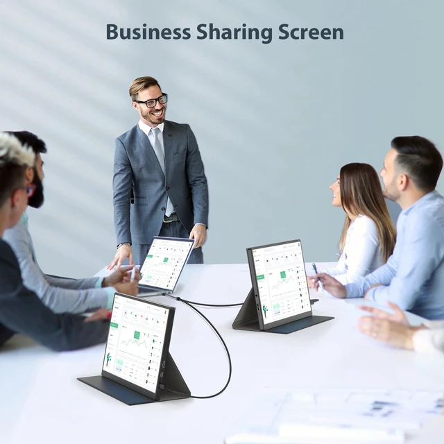 Alt view image 4 of 6 - 10.5" Portable Monitor 1920x1280 IPS Screen, 420 nits Brightness USB C Portable Gaming Monitor for Laptop PC Phone Mac Steam Deck, with Smart Cover & Speakers, Travel Second Screen for Work