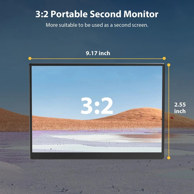 Alt view image 6 of 6 - 10.5" Portable Monitor 1920x1280 IPS Screen, 420 nits Brightness USB C Portable Gaming Monitor for Laptop PC Phone Mac Steam Deck, with Smart Cover & Speakers, Travel Second Screen for Work
