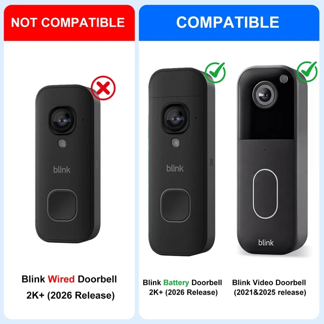 Alt view image 2 of 6 - Anti-Theft Doorbell Mount for Blink Battery Doorbell 2K+, Blink Video Doorbell 1st & 2nd, Adjustable Mounting Bracket Holder Accessories, No Drill Door Bell Mount for Rentals, Apartment Door Security