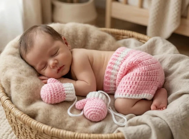 Alt view image 2 of 5 - Newborn Photography Props Baby Boy Crochet Boxing Newborn Picture Outfit | Photo Shoot Costume, Newborn Boy Photoshoot Outfits,Newborn Picture Outfit,Baby Photo Props,Knit Boxing Style Glove Pant