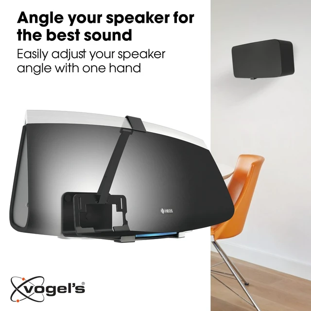 Alt view image 5 of 6 - Sound 3205 Universal Speaker wall Mount | Max. 15 lbs (6.5 kg) | Tiltable up to 10º | Swivels up to 70º (Left/Right) | Also fits Sonos Five & Play:5 | Black | 1 Mount