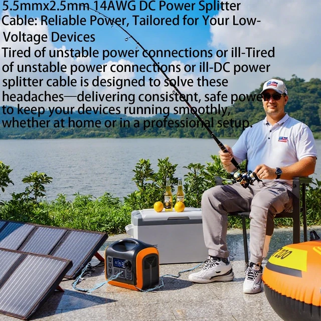 Alt view image 6 of 7 - 1.3FT 5.5mm×2.5mm14AWG Heavy-Duty DC Power Splitter 1 Male to 2 Female 2pcs | for Solar Panels, Energy Storage Systems, Outdoor Power Supplies, and LED Strip Lights